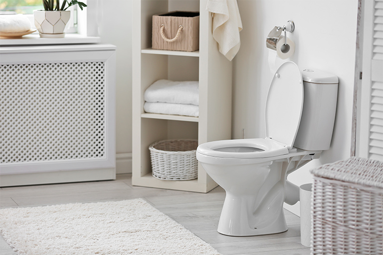 Toilet in modern bathroom