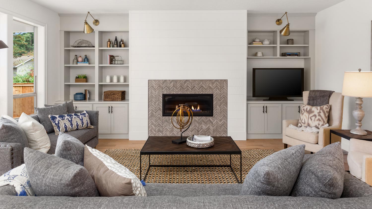 Beautiful living room in new traditional style