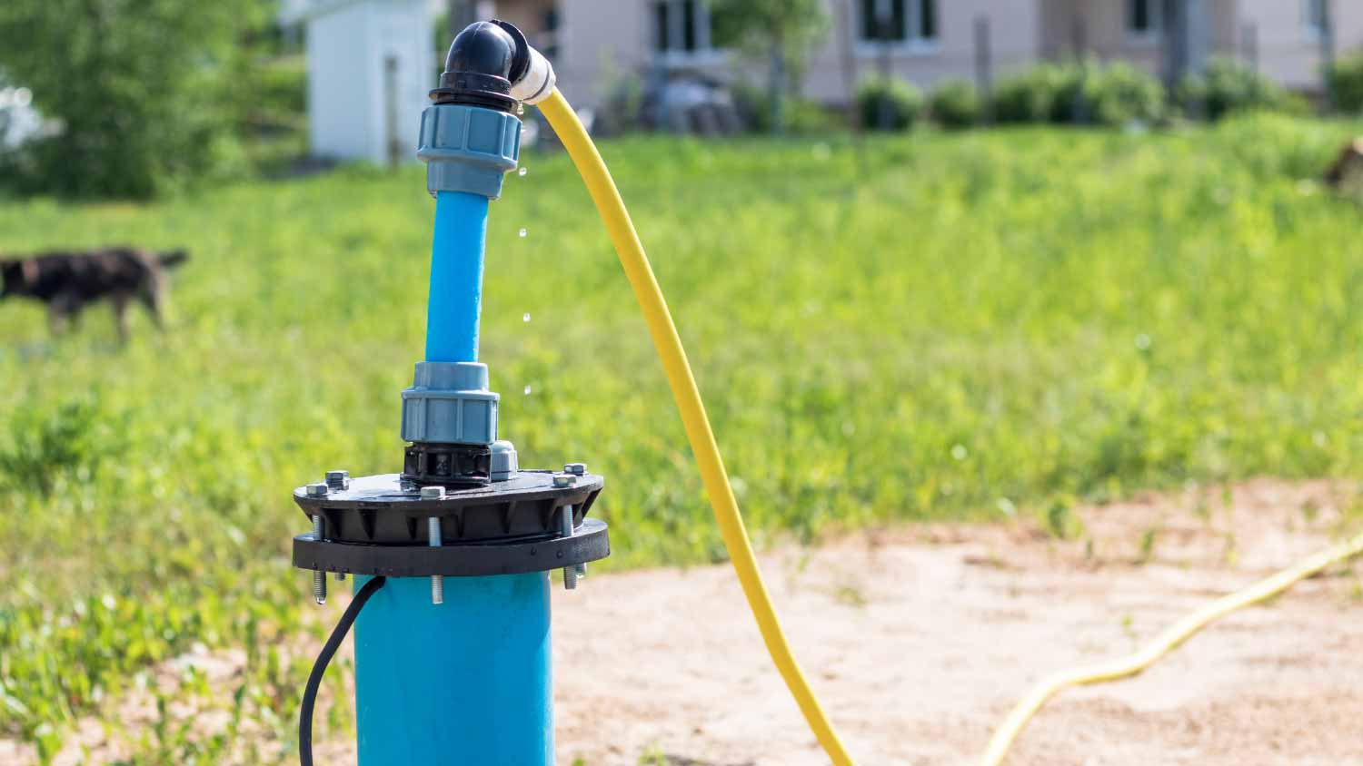 External casing of a private home water well