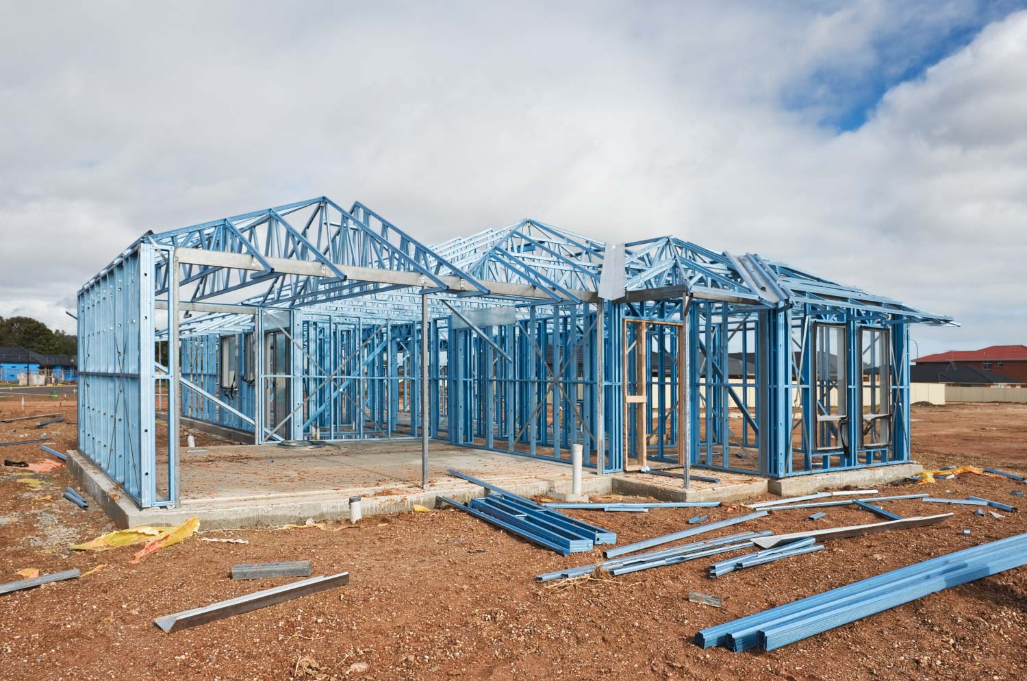 New steel framing house