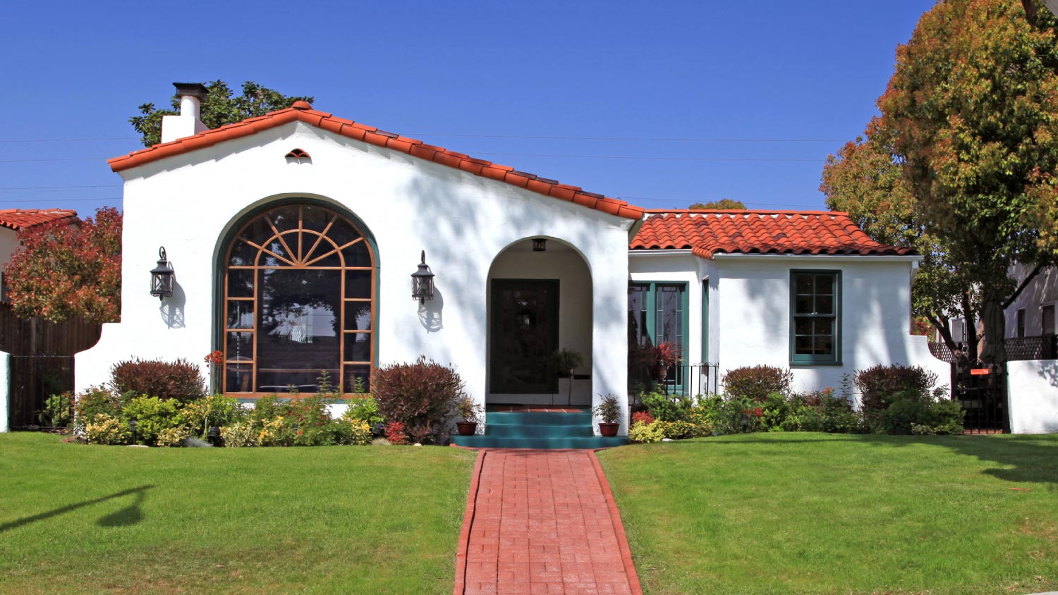 A suburban house on a sunny day