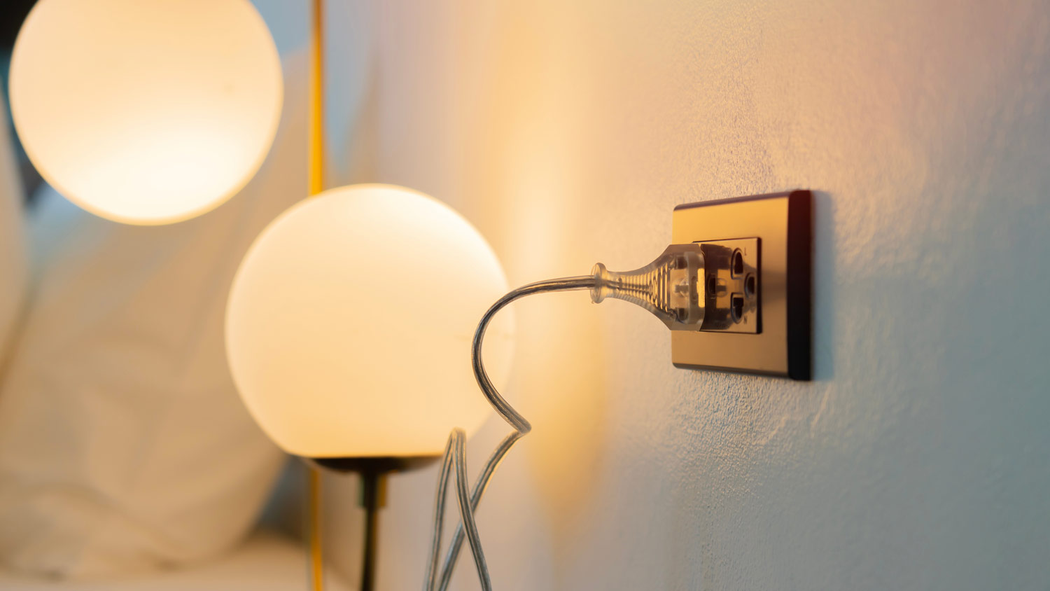 lamp plugged into outlet