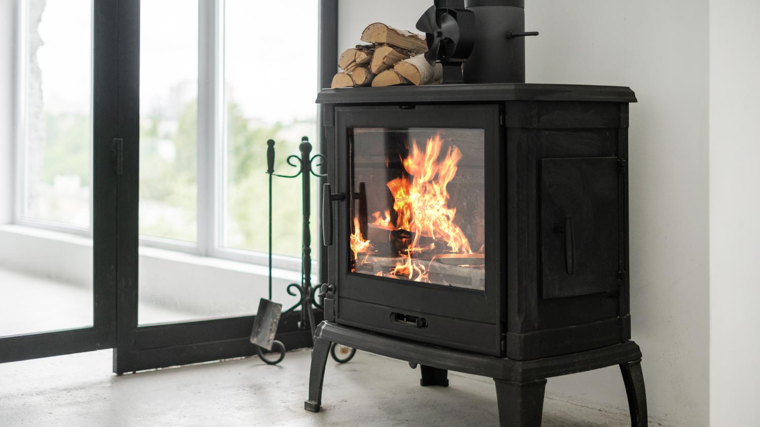 A close up of a fireplace 