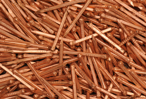 Pile of copper nails