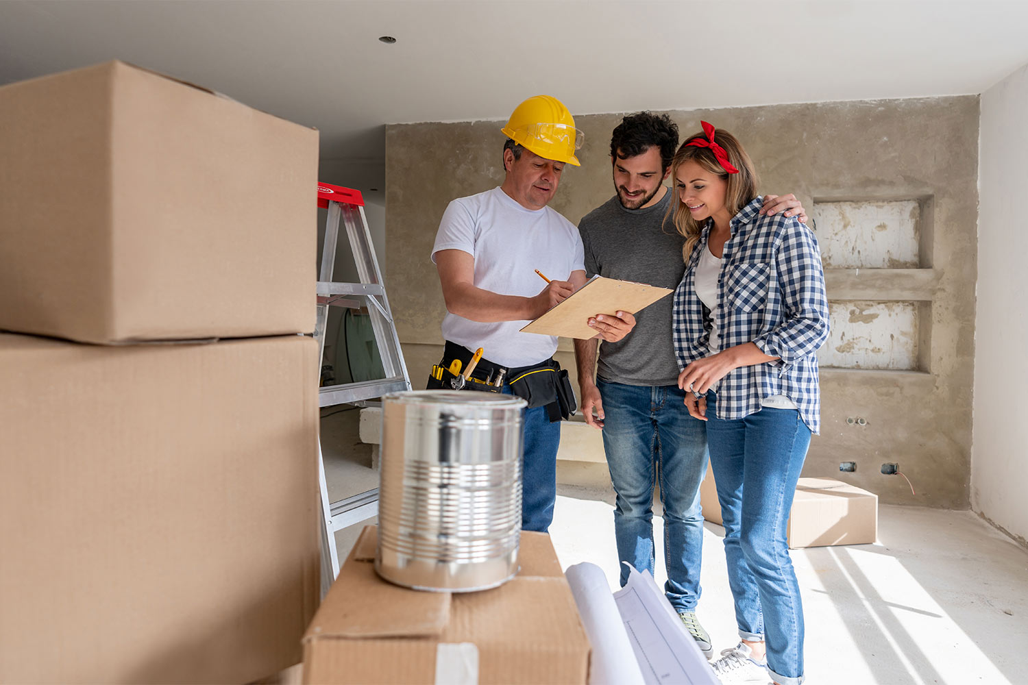 couple going over budget with contractor