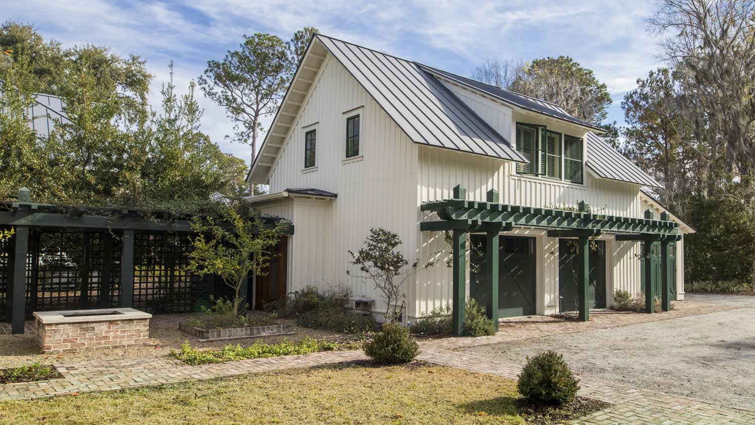 The exterior of a house with a garage turned into living space