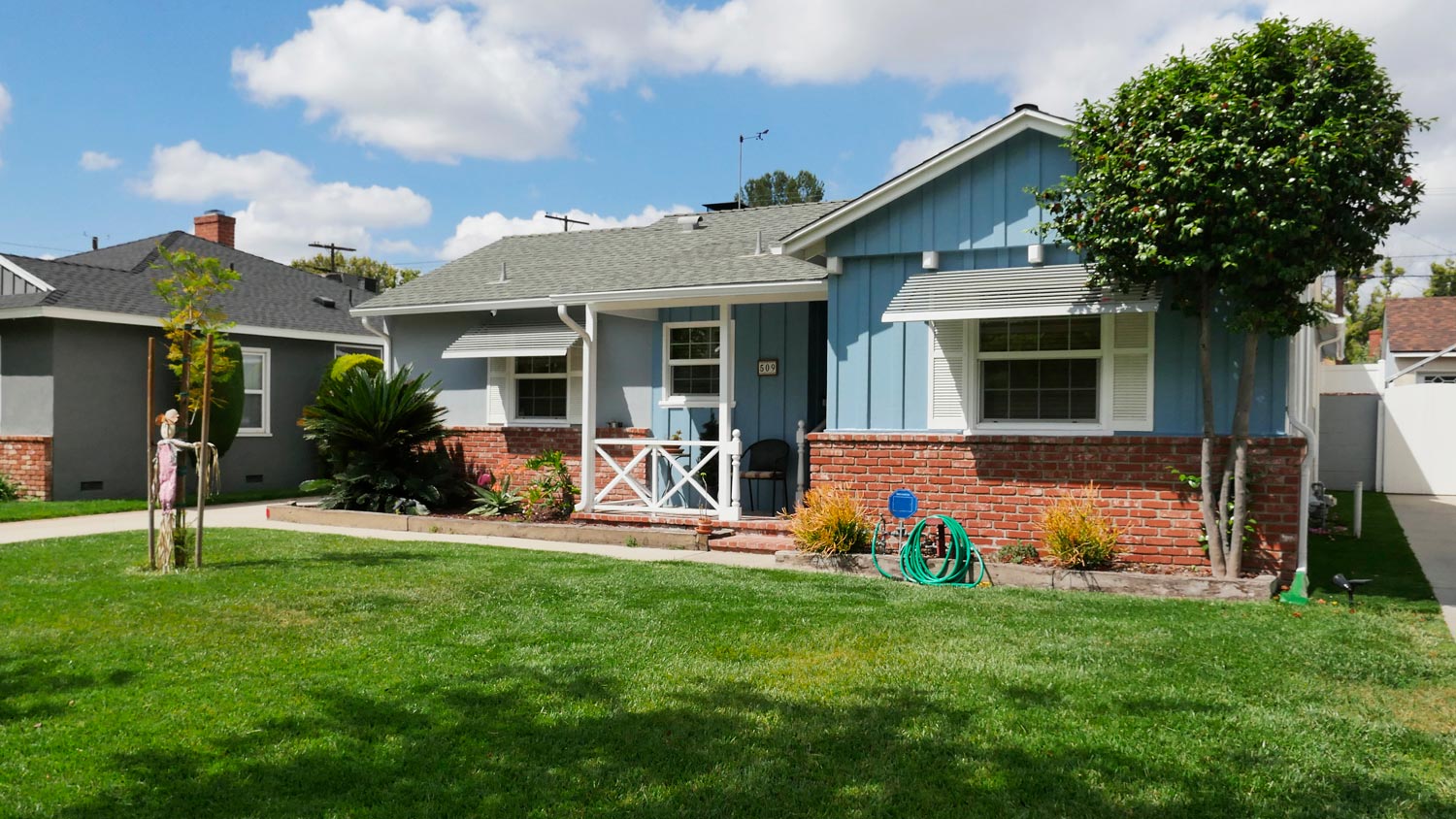 The exterior of a single family house