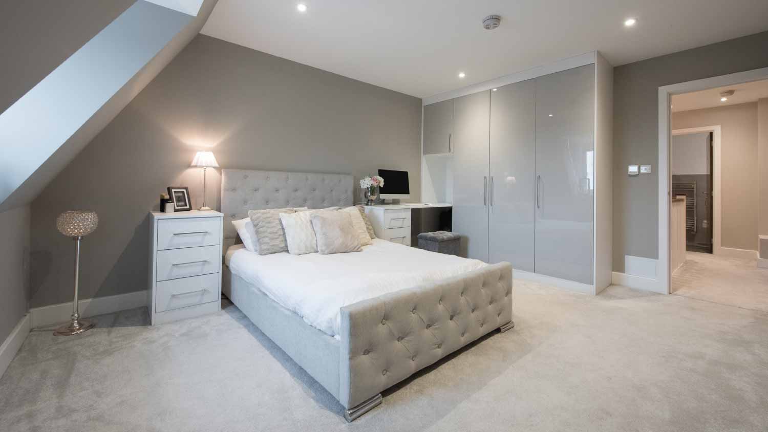 A general interior view of a double bedroom