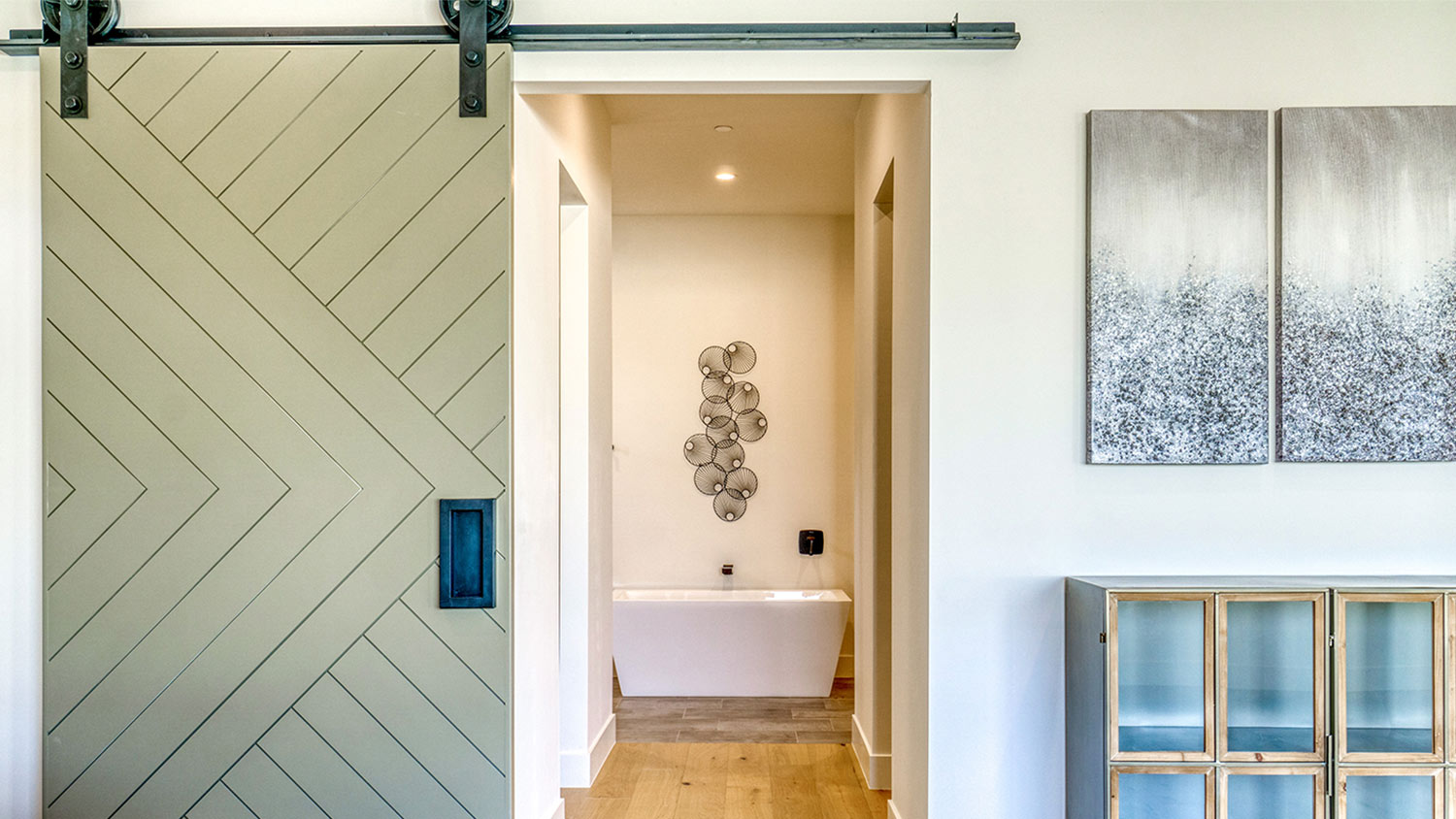 Greening sliding door divider
