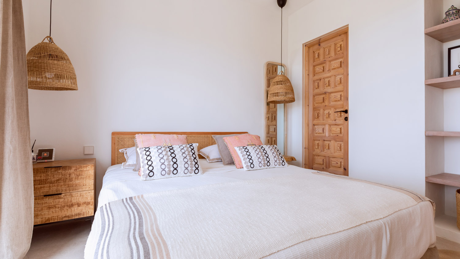 A stylish guest room