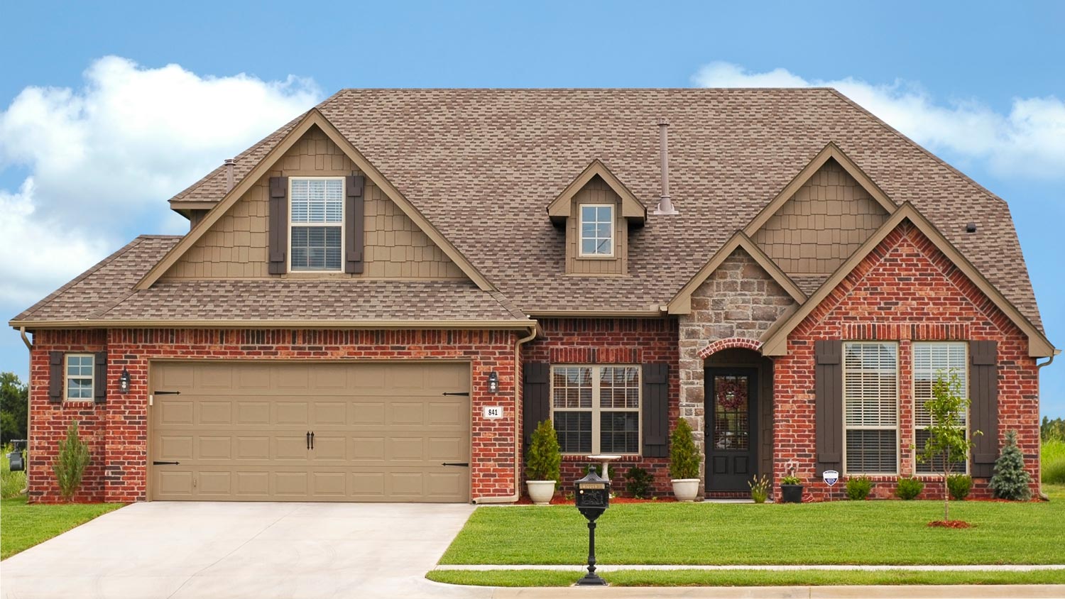 A luxurious brick house