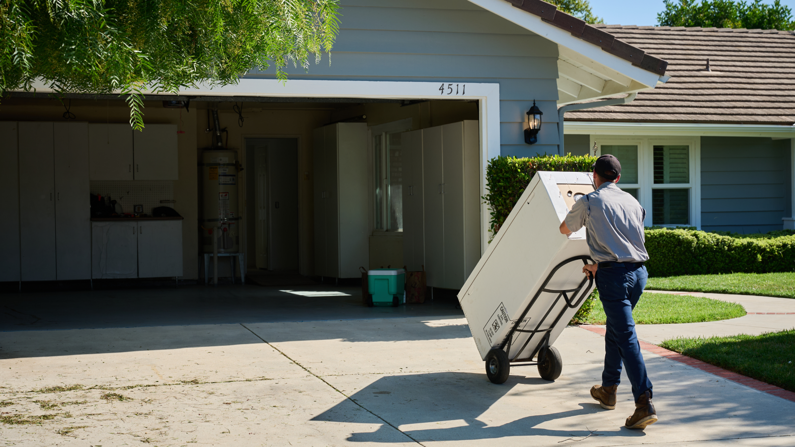 Man working for moving company.