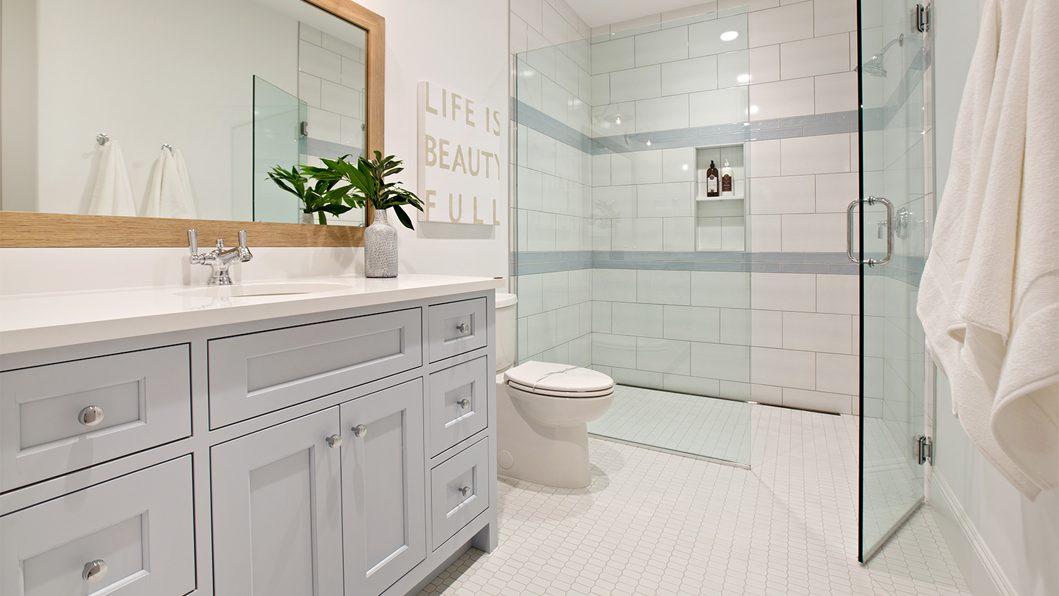 Sleek neutral design bathroom