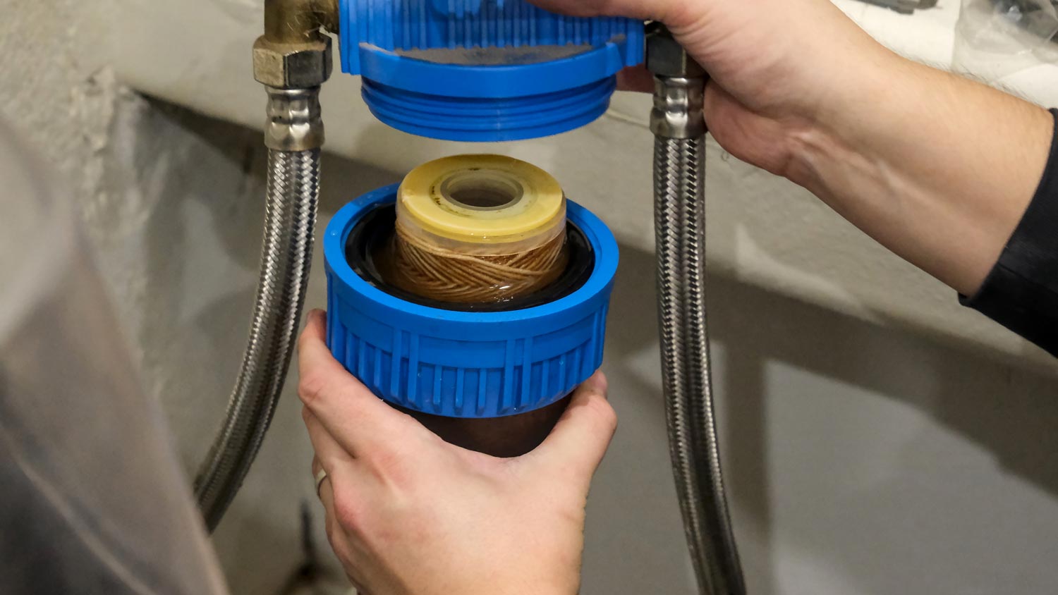 replace water softener filter