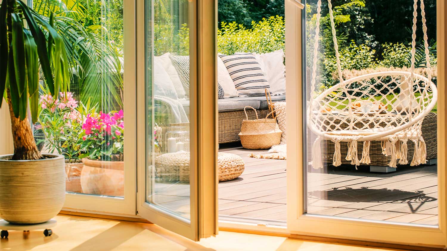 A view of sunny windows in a house