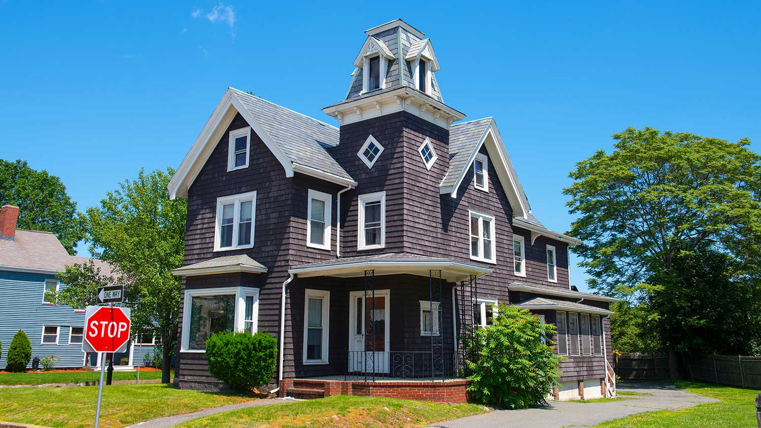Victorian house in located in historic center of Massachusetts