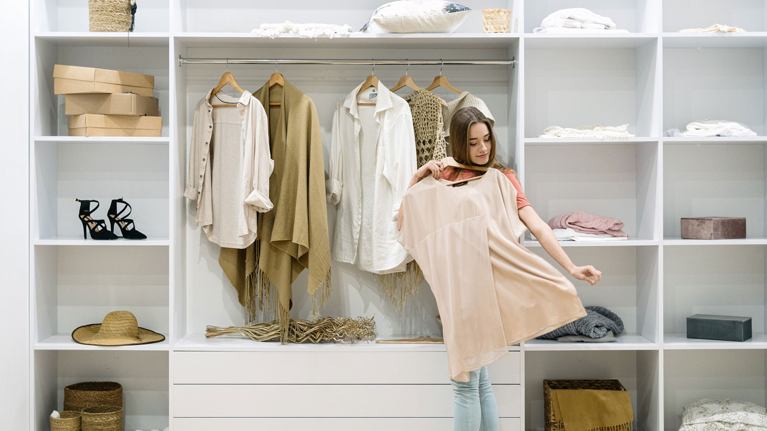 woman choosing an outfit